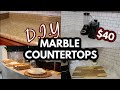 DIY MARBLE KITCHEN COUNTERS & BAR |$40| Rental Friendly! Kitchen Reno  pt 2. Tia Zamara ♥