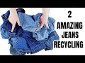 2 AMAZING JEANS RECYCLING! OLD CLOTHES IDEAS