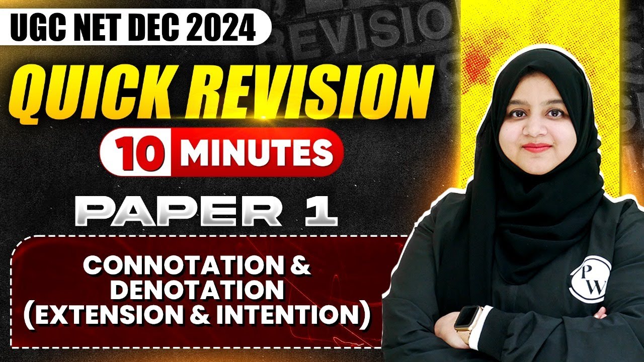 CONNOTATION & DENOTATION - Super Tricks | UGC NET Paper 1 | UGC NET Dec 2024 | Gulshan Akhtar Ma'am