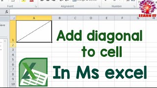 How to split cell diagonally in excel//How to add diagonal to cell in excel //learn IT