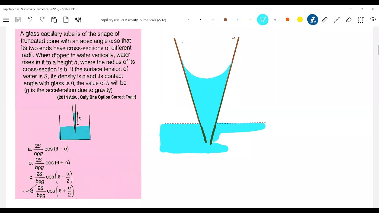 Numericals on capillary rise &fall