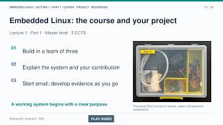 Details Embedded Linux Lecture 1, Part 1: Course, Project and Resources News