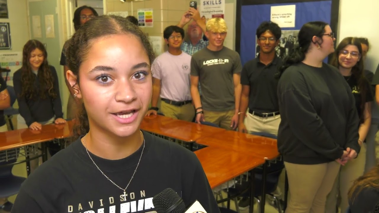 Davidson High School students nominate their history teacher for a Golden Apple