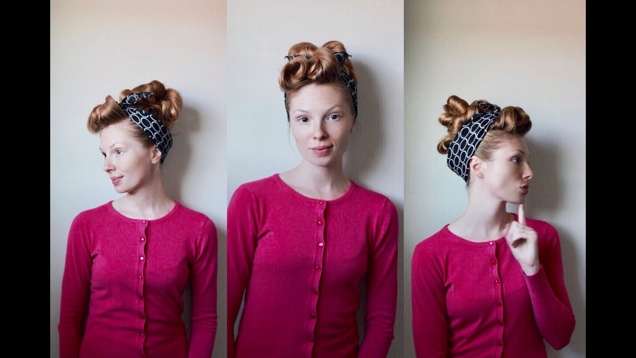 Bumper Bangs OR Victory Rolls Updo Heatless Hair by Hannah