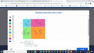 Multiplying Binomials  Area model