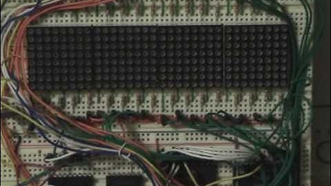 scrolling vertical messages up from centre to top left 8x32 dot matrix