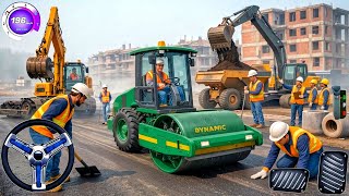 Railroad Builder Simulator 3D Driving Game: Highway Excavator Construction JCB Real Android Gameplay screenshot 3