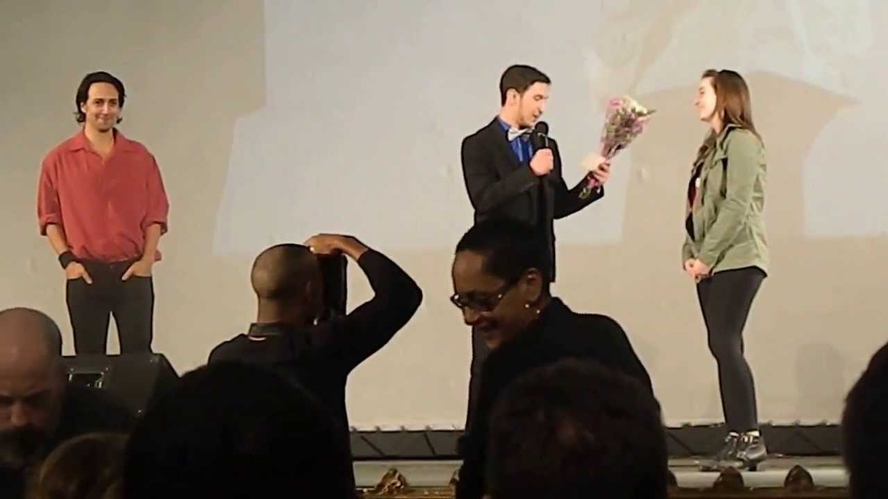 Ethan (Usnavi) asks Kaylee (Carla) to Prom at the United Palace Theatre in Washington Heights