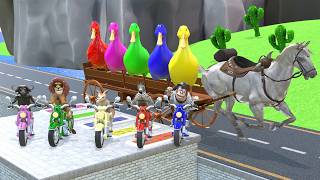 From Eggs to Heroes!🥚➡️🦘🐃🦓🐒🦁| Long Slide Game | Amazing Animal Rescue 3D  | Animal Crossing Fountain screenshot 1