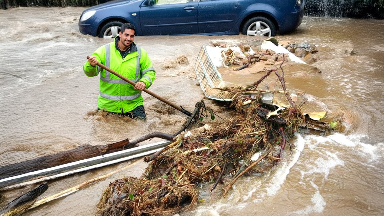 Massive Flood Blockage Cleared! Extreme Culvert Drain Rescue - YouTube