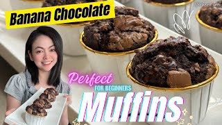 EASY and MOIST Banana Chocolate Muffins Recipe