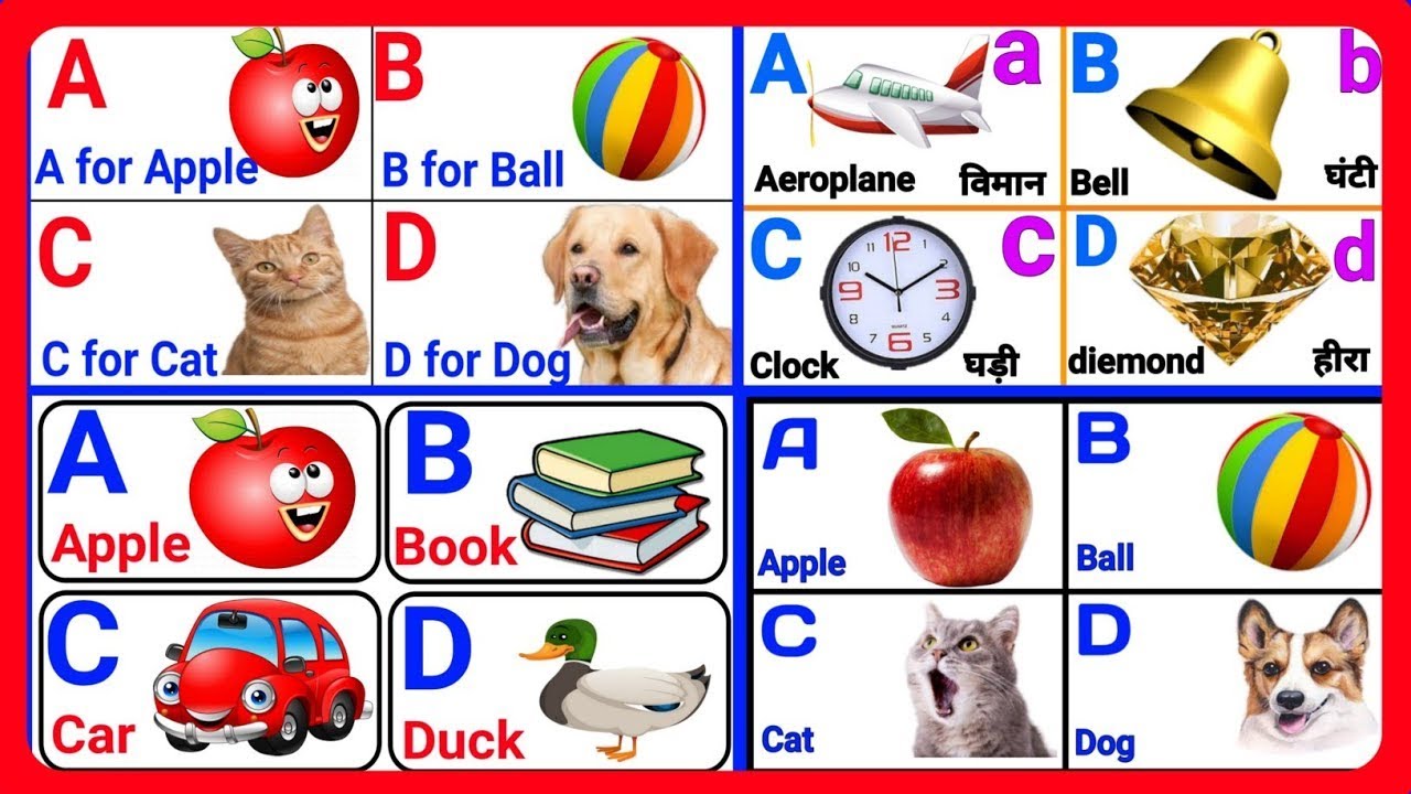 English phonics rhyme a for apple b for Ball nursery rhymes for kids ...
