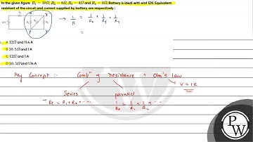 In the given figure  R1=10Ω,R2=8Ω,R3=4Ω and R4=8Ω. Battery is ideal....