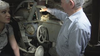 Checking out the Jagdpanzer IV gun and gunners position with Hilary Doyle at NACC