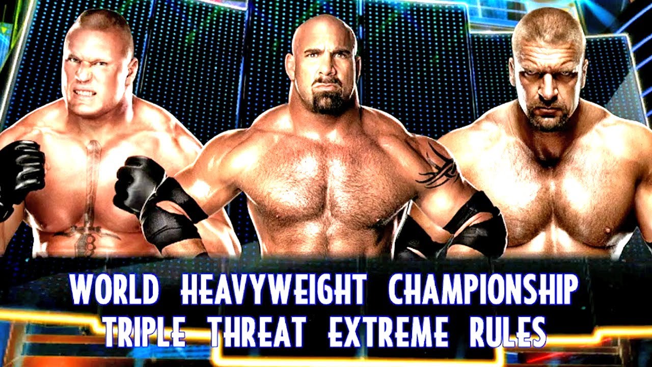 WWE 2K14 Голдберг против Брока Леснара против Трипл Эйча