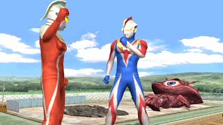 Ultra seven and Ultraman cosmos Fight Gan Q💥Game Ultraman Fighting Evolution 3