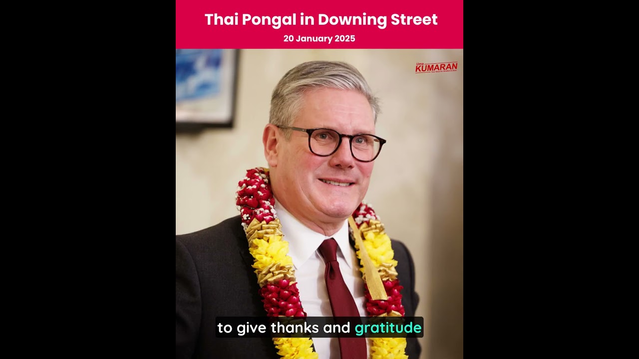 Uma Kumaran MP speaks on the steps of 10 Downing Street