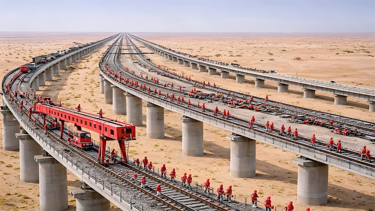 A China Cortou o Deserto da Mongólia Para Construir uma Ferrovia Elevada de 2.700 km