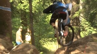 Mountain Bike Crash - Andrew Neethling Over the Bars at Val di Sole World Cup 2013