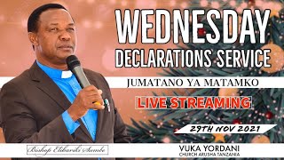 #LIVE | BISHOP ELIBARIKI SUMBE | WEDNESDAY DECLARATIONS SERVICE | JUMATANO YA MATAMKO - 29/12/2021