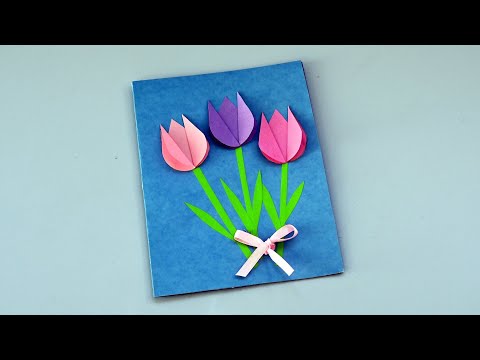 Voščilnica za mami / kako narediti voščilnico za Materinski dan, rojstni dan - enostavno, iz papirja