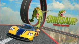 Dinosaur & Wild Animals Car Chase Ramp Stunt  - Android Gameplay (Full HDR) screenshot 5