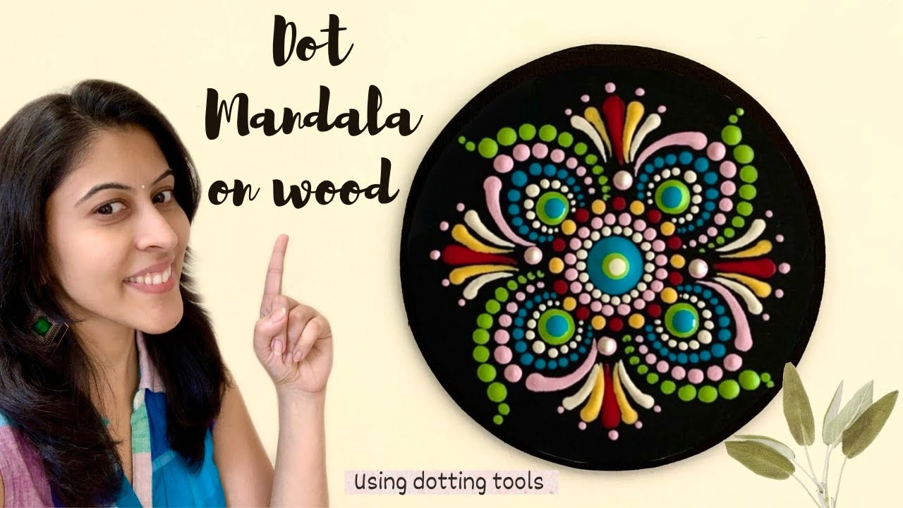 Dot Mandala painting on wood for Beginners step by step | Dot Mandala