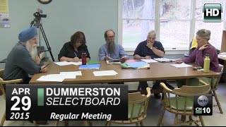 Dummerston Selectboard Mtg 4/29/15