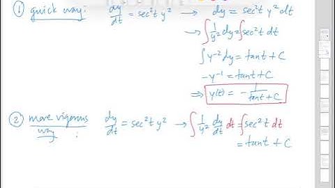 Solving separable ODEs | Wellesley College Differential Equations w/Applied Linear Algebra