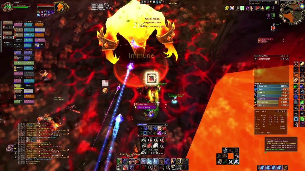 WOW CLASSIC: MOLTEN CORE - THUNDERFURY BINDING DROPS (COMPLETED SET) -ARMS TANKING - BARON GEDDON