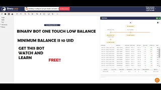 BOT BINARY ONE TOUCH WITH LOW BALANCE l $10 YOU CAN GET MAXIMUM PROFIT! l WATCH AND GET THE BOT FREE