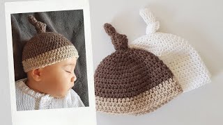 Crochet a Super cute  Hat for Newborn ( 0-12)in one day. Beginner pattern