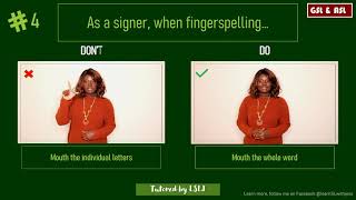 RULES OF FINGERSPELLING