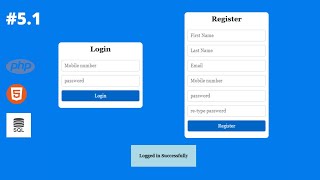 5.1 How to make Register, Login, and Logout System on websites | Html, CSS, SQL, PHP and JavaScript