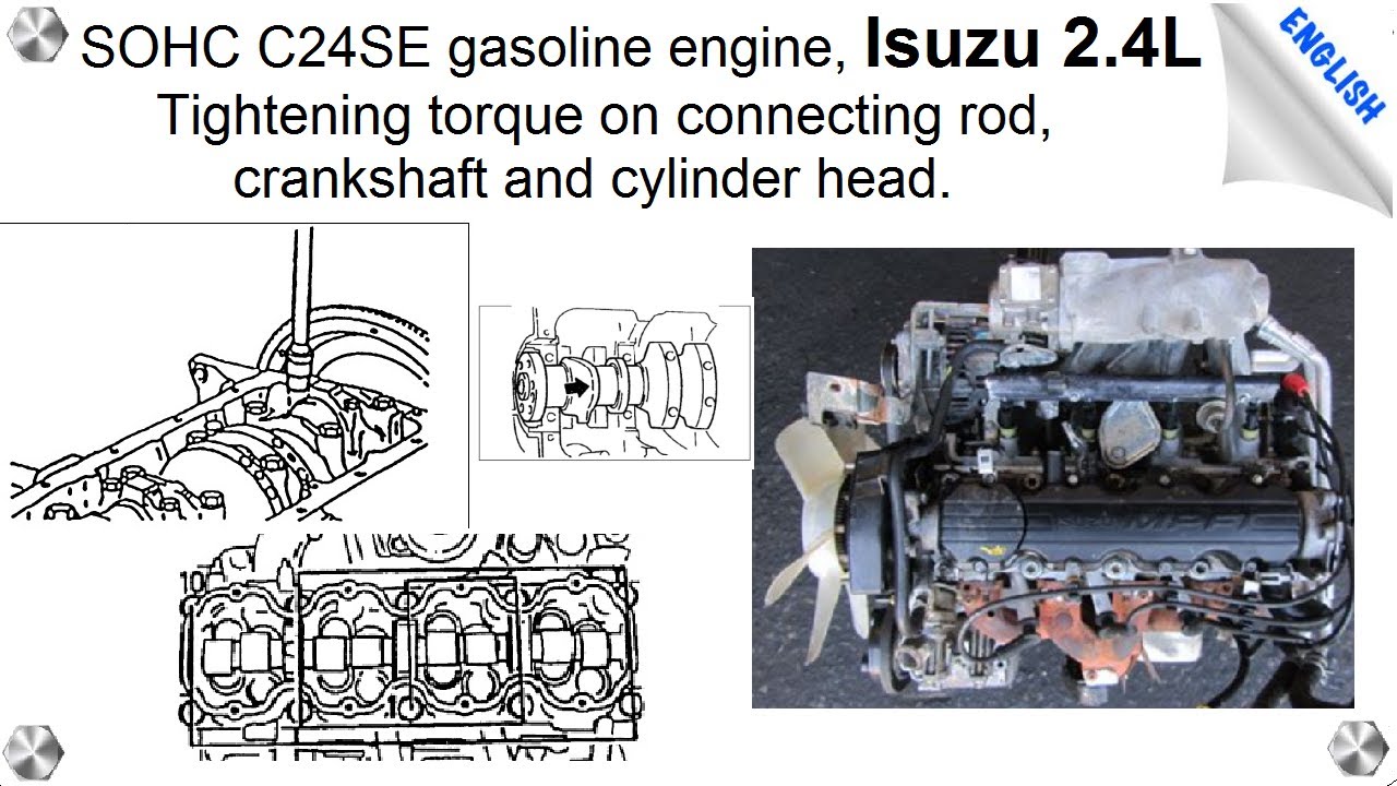 Isuzu, C24SE 2.4L engine, tightening torque for crankshaft bearing