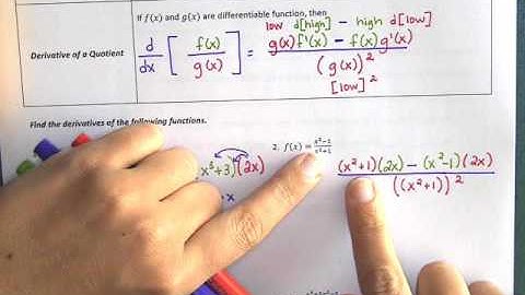 AP Calculus AB Product and Quotient Rule for Derivatives Video