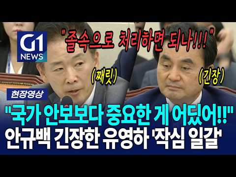"국가 안보보다 중요한 게 어딨어!!" 안규백 긴장한 유영하 '작심 일갈' [G1현장영상]