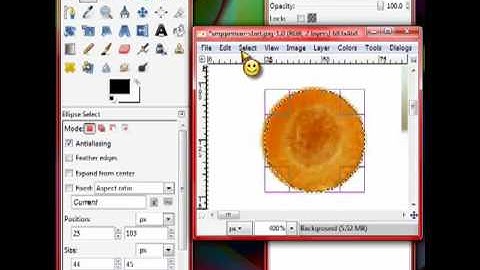 GIMP: How to use the ellipse tool.