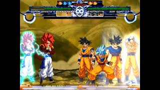 KOF MUGEN !! Super Gogeta4 ( 7P & 12P ) VS Son Goku 3.5 ( 7P, 8P, 11P & 12P ) [Dragon Ball Z Battle]