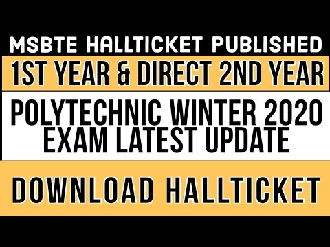 MSBTE Winter 2020 Exam | Hall Ticket Released For Newly Admitted Students