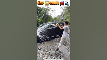Car 😱wash 🚘🌊#ginnipandey #carwash #shorts #reaction