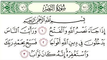 سورة (النصر ) بصوت سعد الغامدي  مكتوبة مع القراءة