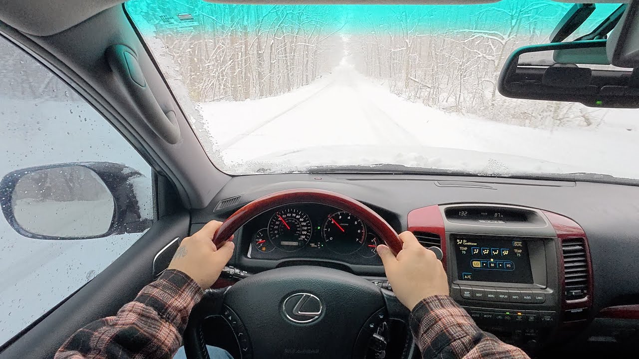POV Driving Raw - Snow Storm - Lexus GX 470