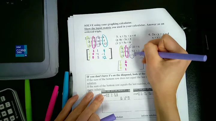 Solving 3x3 Systems using Matrices (TI-84 Calculator RREF)