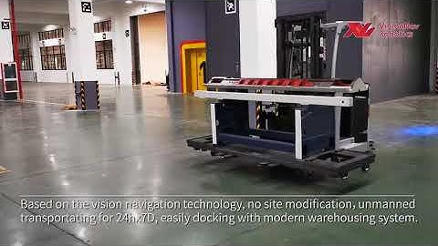 VisionNav Robotics Autonomous Forklift  AGV/AMR at Knitting Machine Factory