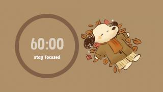 60 Minute Timer: 1 Hour Study with Snoopy 🍂 Fall Lofi, No Mid Ads, No AI