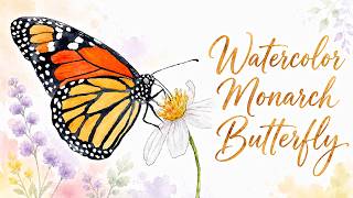 Easy Watercolor Monarch Butterfly Tutorial + Free Outline