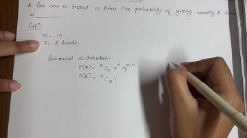 Fair coin is tossed 15 times. Probability of getting exactly 8 heads is. Engineering mathematics