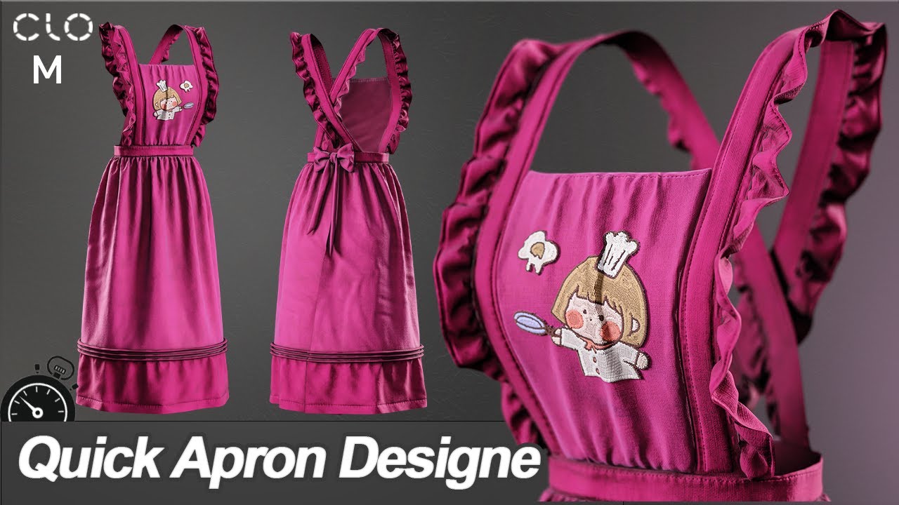 Marvelous Designer Tutorial : Create a Realistic Maid Apron  with Realistic Folds Fast!