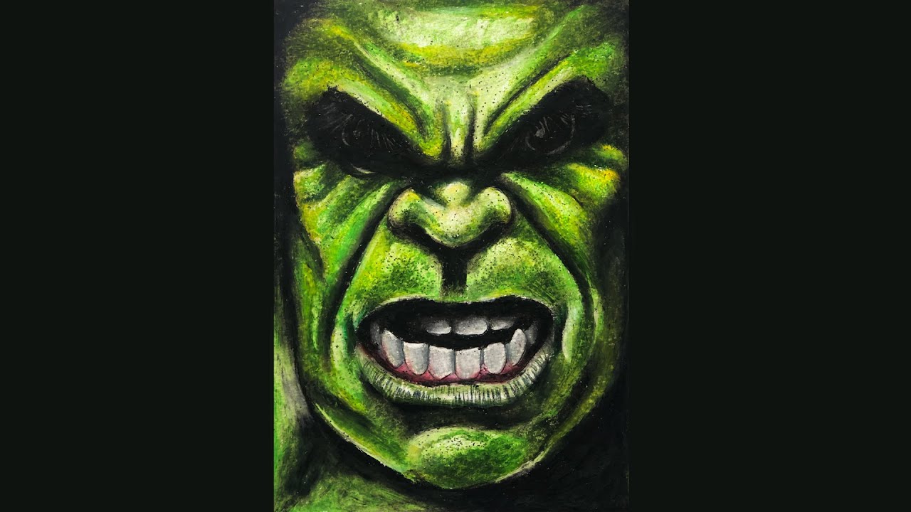 Avengers Hulk Drawing with Oil Pastels | Oil Pastel Drawing for Beginners